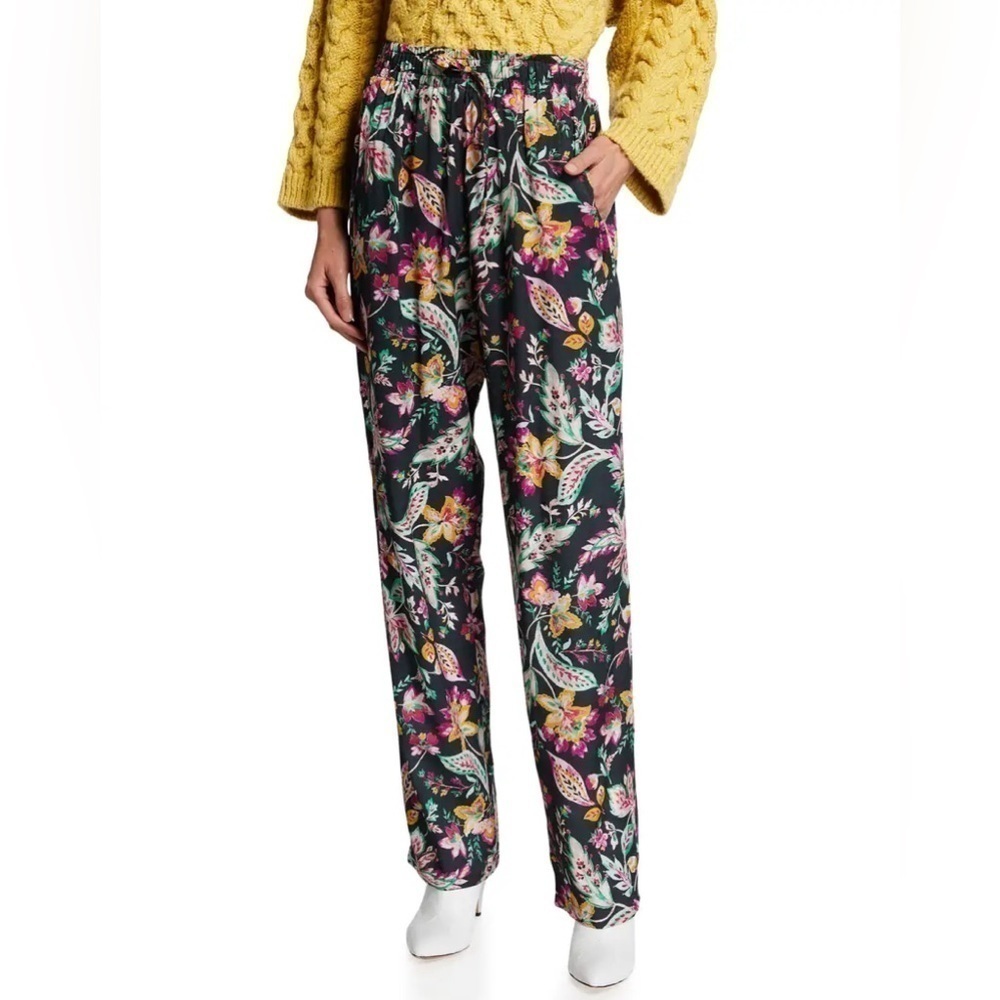 Isabel Marant Floral Print Trousers - Black and Pink - Picture 13 of 14
